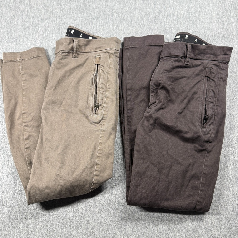G-Star Raw Weld High Skinny Chino Pants Womens 31x30 Brown Tan Zipper Lot 2